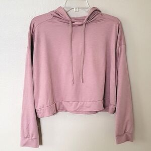 All In Motion Pink Soft Stretch Cropped Hooded Sweatshirt - Size Large